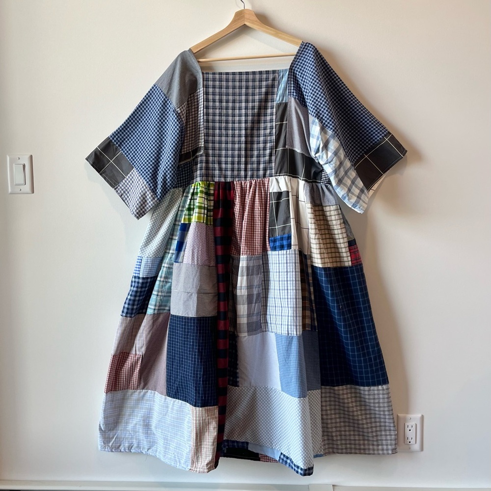 Handmade Quilted Patchwork Plaid Dress SKU 04192 - Picture 3 of 16